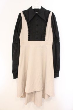 画像1: EATME / バイカラーレイヤードワンピース  クリーム×クロ O-26-04-11-062-LO-OP-IG-OS