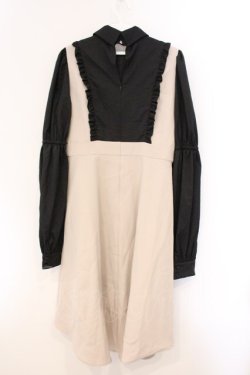 画像3: EATME / バイカラーレイヤードワンピース  クリーム×クロ O-26-04-11-062-LO-OP-IG-OS