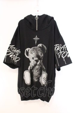 画像1: TRAVAS TOKYO / Furry bear half zip high neck H/S hoodie  ブラック O-26-04-11-064-PU-TO-IG-OS