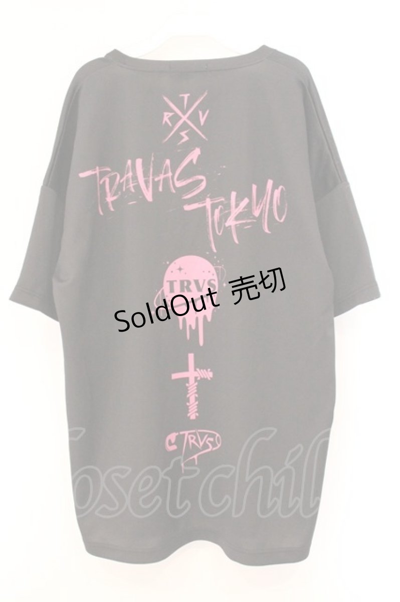画像3: TRAVAS TOKYO / Bright furry bear BIG Tee   ブラック×ピンク O-26-04-11-067-PU-BL-IG-OS (3)