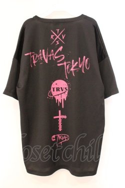 画像3: TRAVAS TOKYO / Bright furry bear BIG Tee   ブラック×ピンク O-26-04-11-067-PU-BL-IG-OS