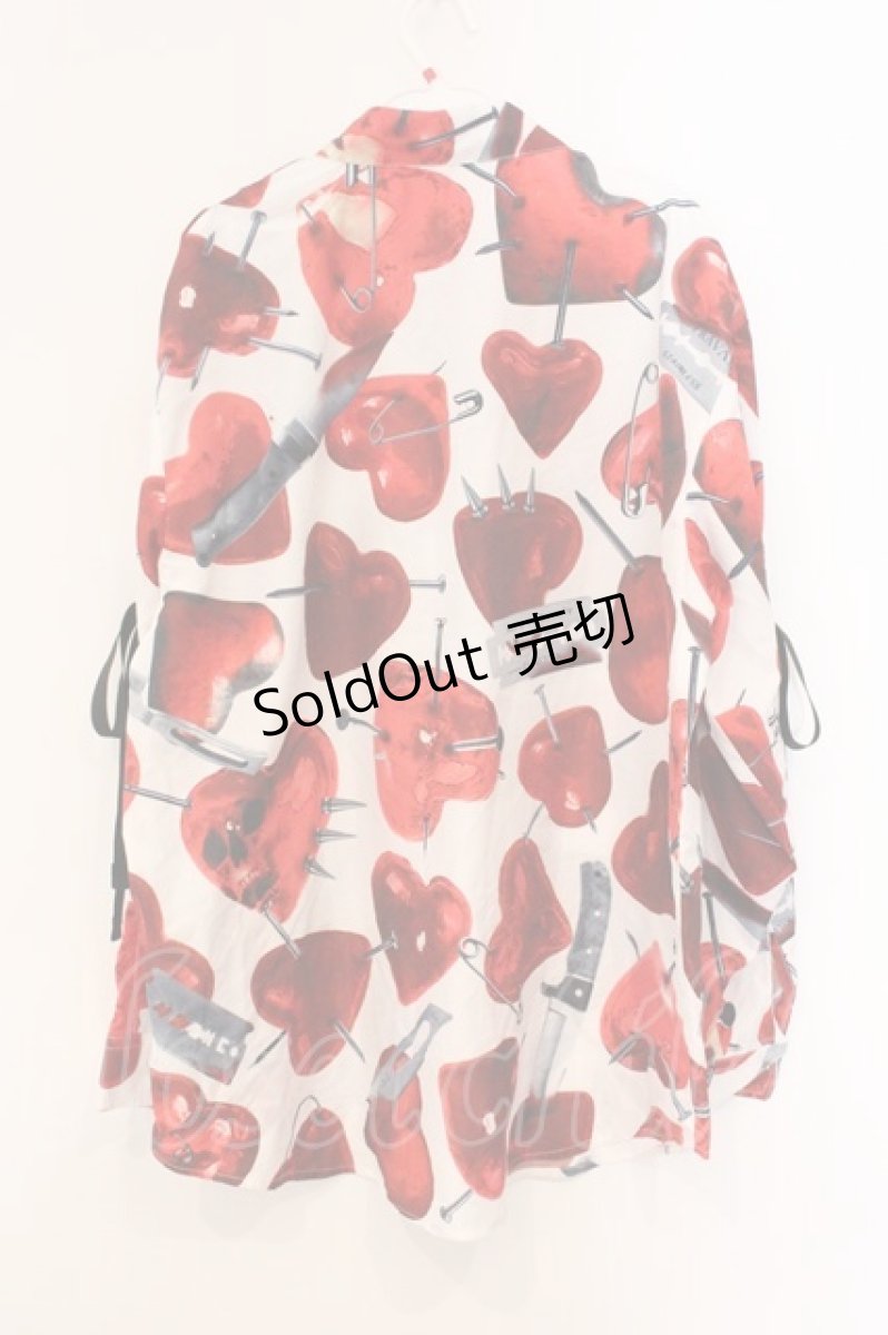 画像4: TRAVAS TOKYO / Emotinal scars shirt  ホワイト×レッド O-26-04-11-070-PU-BL-IG-OS (4)