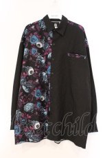 画像1: Drug Honey / 臓器の花園バイカラーシャツ  ブラック×パープル×ブルー O-26-04-11-071-PU-BL-IG-OS (1)