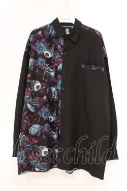 画像1: Drug Honey / 臓器の花園バイカラーシャツ  ブラック×パープル×ブルー O-26-04-11-071-PU-BL-IG-OS