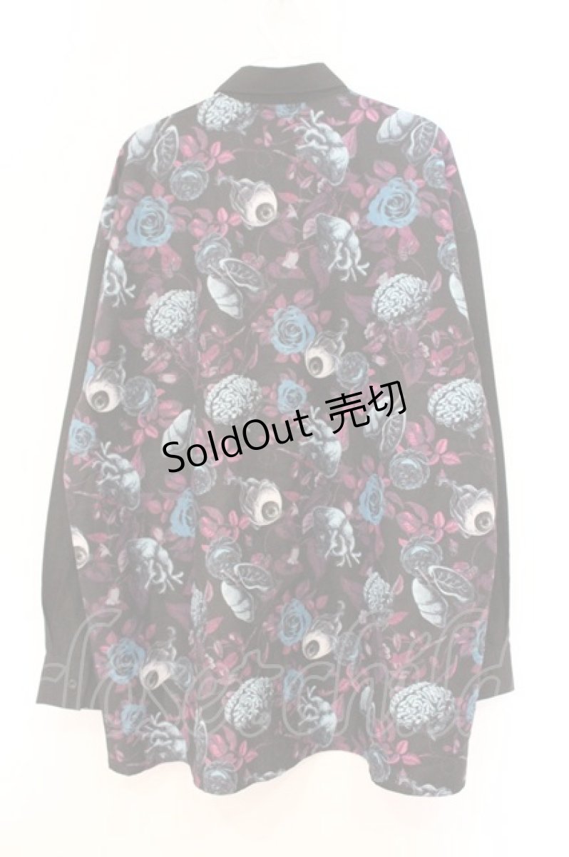 画像3: Drug Honey / 臓器の花園バイカラーシャツ  ブラック×パープル×ブルー O-26-04-11-071-PU-BL-IG-OS (3)