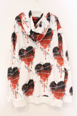 画像3: TRAVAS TOKYO / ハート有刺鉄線パーカー  ホワイト O-26-04-11-079-PU-TO-IG-OS