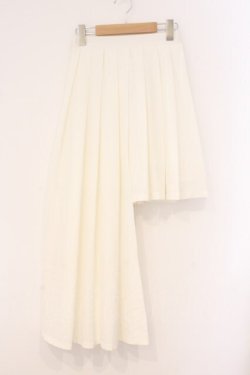 画像1: Jamieエーエヌケー / イレギュラープリーツスカート  シロ O-26-04-11-080-0-SK-IG-OS