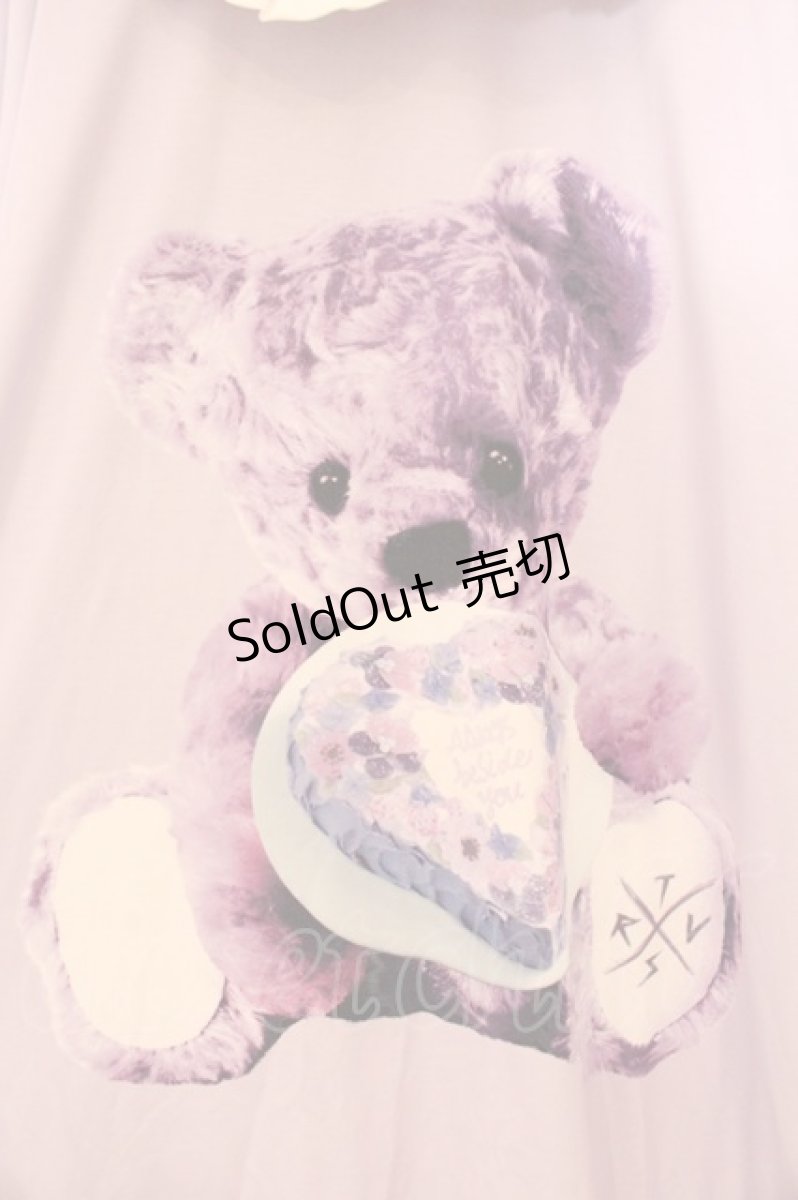画像2: TRAVAS TOKYO / ×SUMIRE SATO SPECIAL COLLABORATION 佐藤 すみれ/ケーキくまTシャツ  ラベンダー O-26-04-11-083-PU-TO-IG-OS (2)