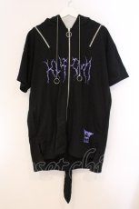 画像1: REFLEM / クロミ コラボ半袖パーカー  ブラック×パープル O-26-04-11-084-PU-TO-IG-OS (1)