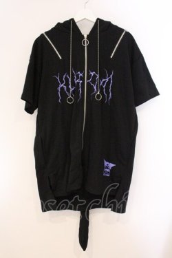 画像1: REFLEM / クロミ コラボ半袖パーカー  ブラック×パープル O-26-04-11-084-PU-TO-IG-OS