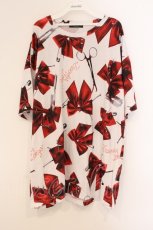 画像1: TRAVAS TOKYO / Kill ribbons BIG Tee/総柄リボンTシャツ/カットソー  ホワイト O-26-04-11-091-PU-TS-IG-OS (1)