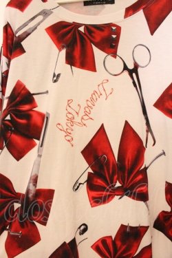 画像2: TRAVAS TOKYO / Kill ribbons BIG Tee/総柄リボンTシャツ/カットソー  ホワイト O-26-04-11-091-PU-TS-IG-OS