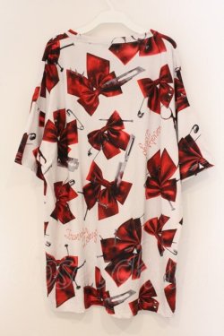 画像3: TRAVAS TOKYO / Kill ribbons BIG Tee/総柄リボンTシャツ/カットソー  ホワイト O-26-04-11-091-PU-TS-IG-OS