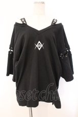 画像1: REFLEM / オフショルダーベルトTシャツ/カットソー  ブラック O-26-04-11-103-PU-TO-IG-OS (1)