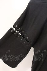 画像2: REFLEM / オフショルダーベルトTシャツ/カットソー  ブラック O-26-04-11-103-PU-TO-IG-OS (2)