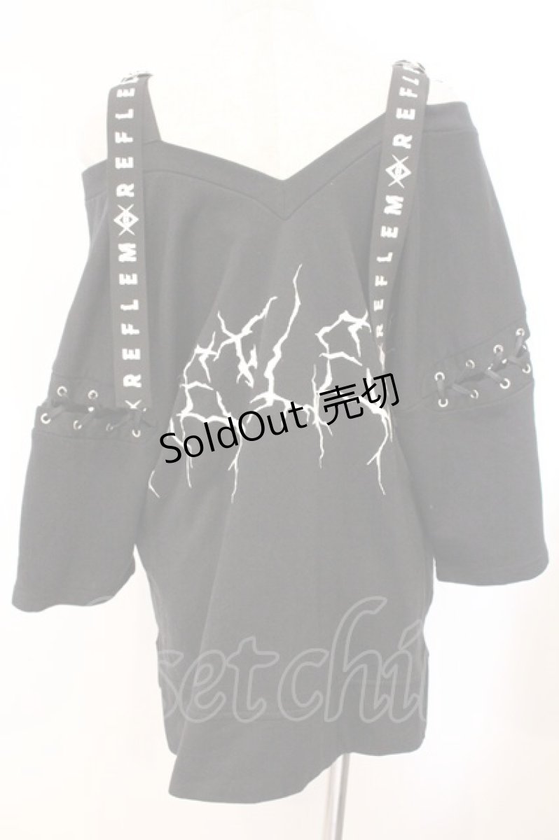 画像3: REFLEM / オフショルダーベルトTシャツ/カットソー  ブラック O-26-04-11-103-PU-TO-IG-OS (3)