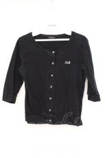 画像1: MILK / ロゴ刺繍ハートボタンカーディガン  クロ O-26-04-11-012-ML-TO-IG-OS (1)