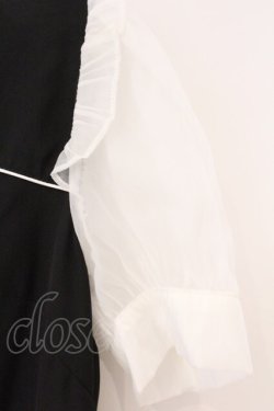 画像2: Jamieエーエヌケー / チャイナブラウス  クロ×シロ O-26-04-11-020-0-BL-IG-OS