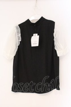 画像3: Jamieエーエヌケー / チャイナブラウス  クロ×シロ O-26-04-11-020-0-BL-IG-OS