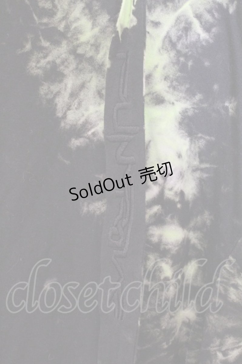 画像2: PUNK RAVE / Tie Dye Two Spliced Plaid Hoodie  ブラック×グリーン O-26-04-11-021-PU-TO-IG-OS (2)