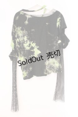 画像3: PUNK RAVE / Tie Dye Two Spliced Plaid Hoodie  ブラック×グリーン O-26-04-11-021-PU-TO-IG-OS
