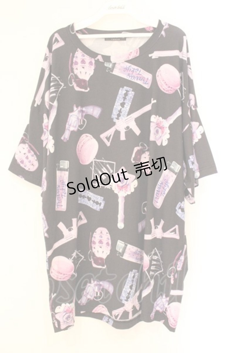 画像1: TRAVAS TOKYO / Madness pink BIG TEE  ブラック O-26-04-11-022-PU-TO-IG-OS (1)