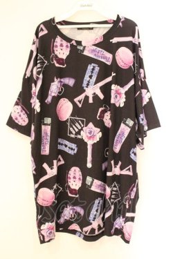 画像1: TRAVAS TOKYO / Madness pink BIG TEE  ブラック O-26-04-11-022-PU-TO-IG-OS