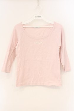 画像1: MILK / ロゴカットソー  ピンク O-26-04-11-003-ML-TO-IG-OS