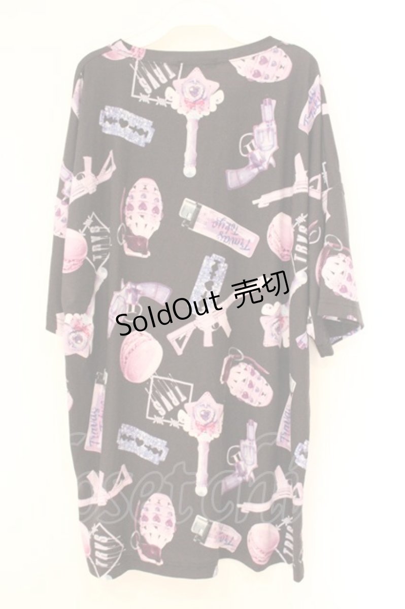 画像3: TRAVAS TOKYO / Madness pink BIG TEE  ブラック O-26-04-11-022-PU-TO-IG-OS (3)