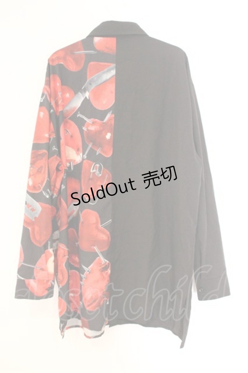 画像4: TRAVAS TOKYO / Bicolor Shirts/バイカラー昇華プリントシャツ  ブラック×レッド O-26-04-11-023-PU-BL-IG-ZI (4)