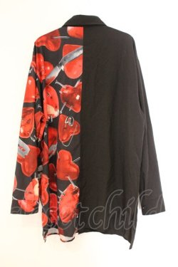画像4: TRAVAS TOKYO / Bicolor Shirts/バイカラー昇華プリントシャツ  ブラック×レッド O-26-04-11-023-PU-BL-IG-OS