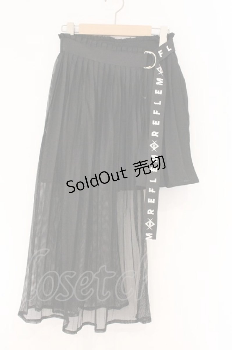 画像1: REFLEM / ロゴテープアシメスカート  ブラック O-26-04-11-027-PU-SK-IG-OS (1)