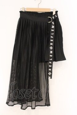 画像1: REFLEM / ロゴテープアシメスカート  ブラック O-26-04-11-027-PU-SK-IG-OS