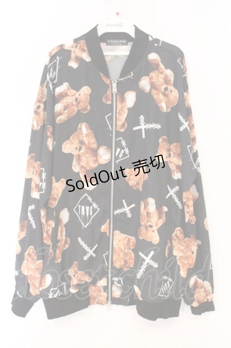 画像1: TRAVAS TOKYO / /Logo bear chiffon blousonジャケット’19SS  ブラック O-26-04-11-030-PU-JA-IG-OS (1)