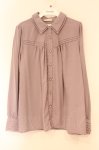 画像1: axes femme / カメオ付ピンタックブラウス L パープル O-26-04-13-033-AX-BL-IG-OS (1)