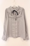 画像1: axes femme / 襟付刺繍ブラウス L グレー O-26-04-13-035-AX-BL-IG-OS (1)