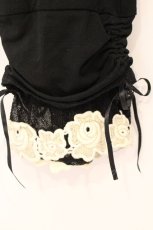 画像2: axes femme / 裾お花レース7分丈スパッツ M クロ O-26-04-13-037-AX-PA-IG-OS (2)