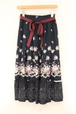 画像1: axes femme / パネル花柄フレアスカート  ネイビー O-26-04-13-042-AX-SK-IG-OS (1)