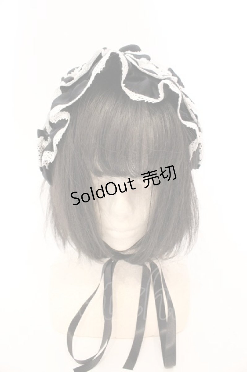 画像2: metamorphose / 両山レースフリルヘッドドレス  クロ×シロ O-26-04-13-005-ME-AC-IG-OS (2)