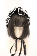 画像2: metamorphose / 両山レースフリルヘッドドレス  クロ×シロ O-26-04-13-005-ME-AC-IG-OS (2)