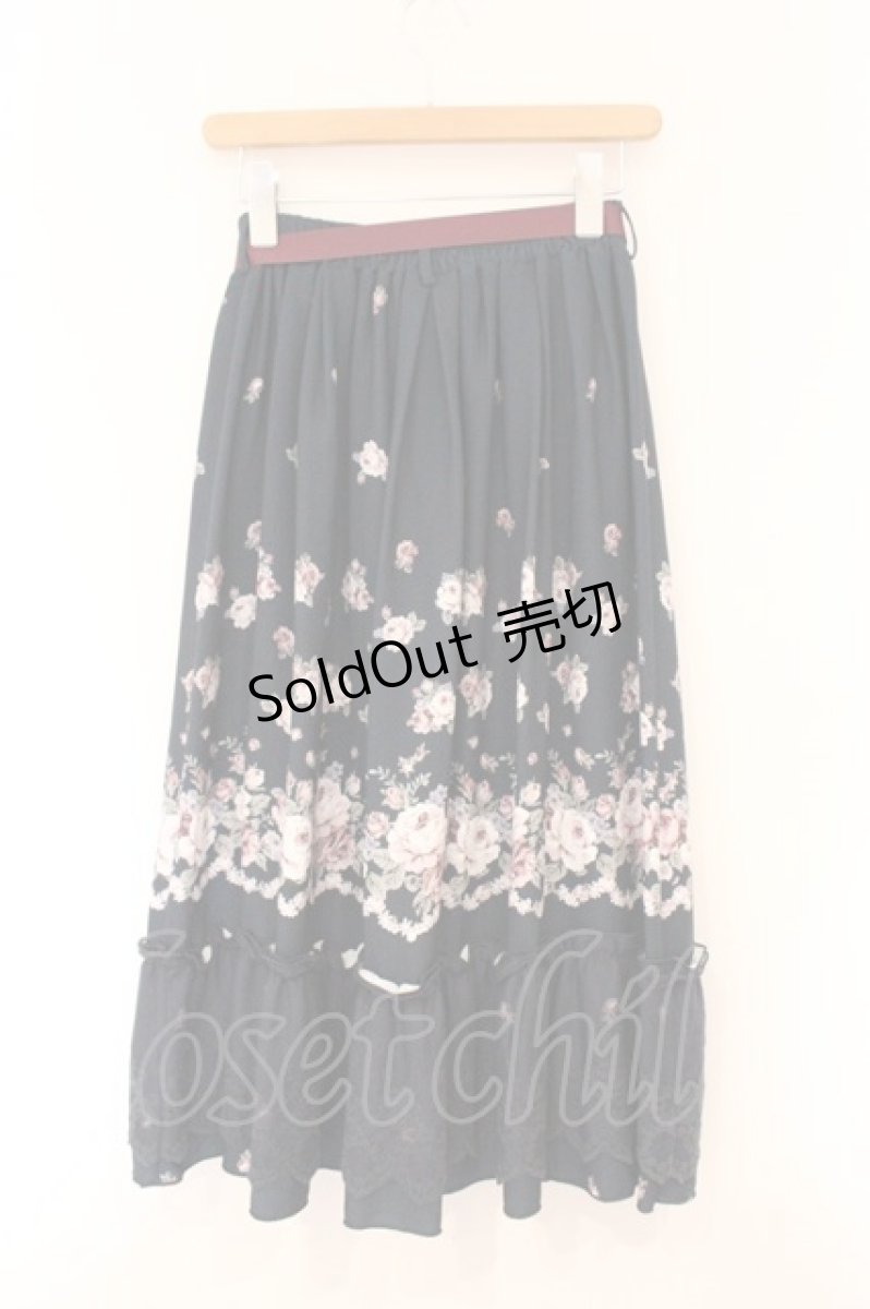 画像3: axes femme / パネル花柄フレアスカート  ネイビー O-26-04-13-042-AX-SK-IG-OS (3)