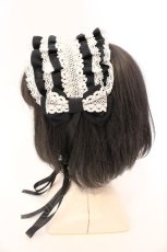 画像3: metamorphose / 両山レースフリルヘッドドレス  クロ×シロ O-26-04-13-005-ME-AC-IG-OS (3)