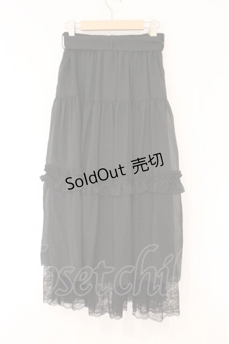 画像3: axes femme / 裾レースティアードスカート F クロ O-26-04-13-046-AX-SK-IG-OS (3)