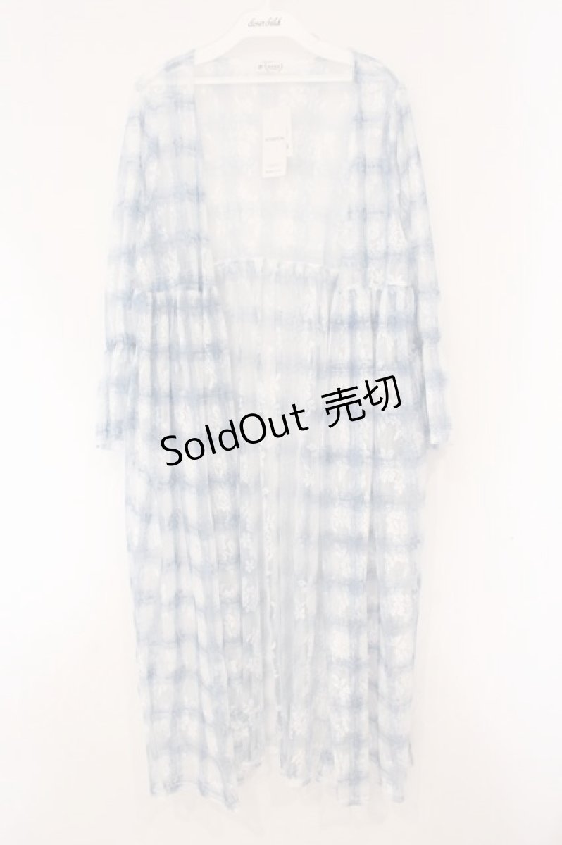 画像1: axes femme / チェック柄レースロングカーディガン  サックス×シロ O-26-04-13-050-AX-TO-IG-OS (1)