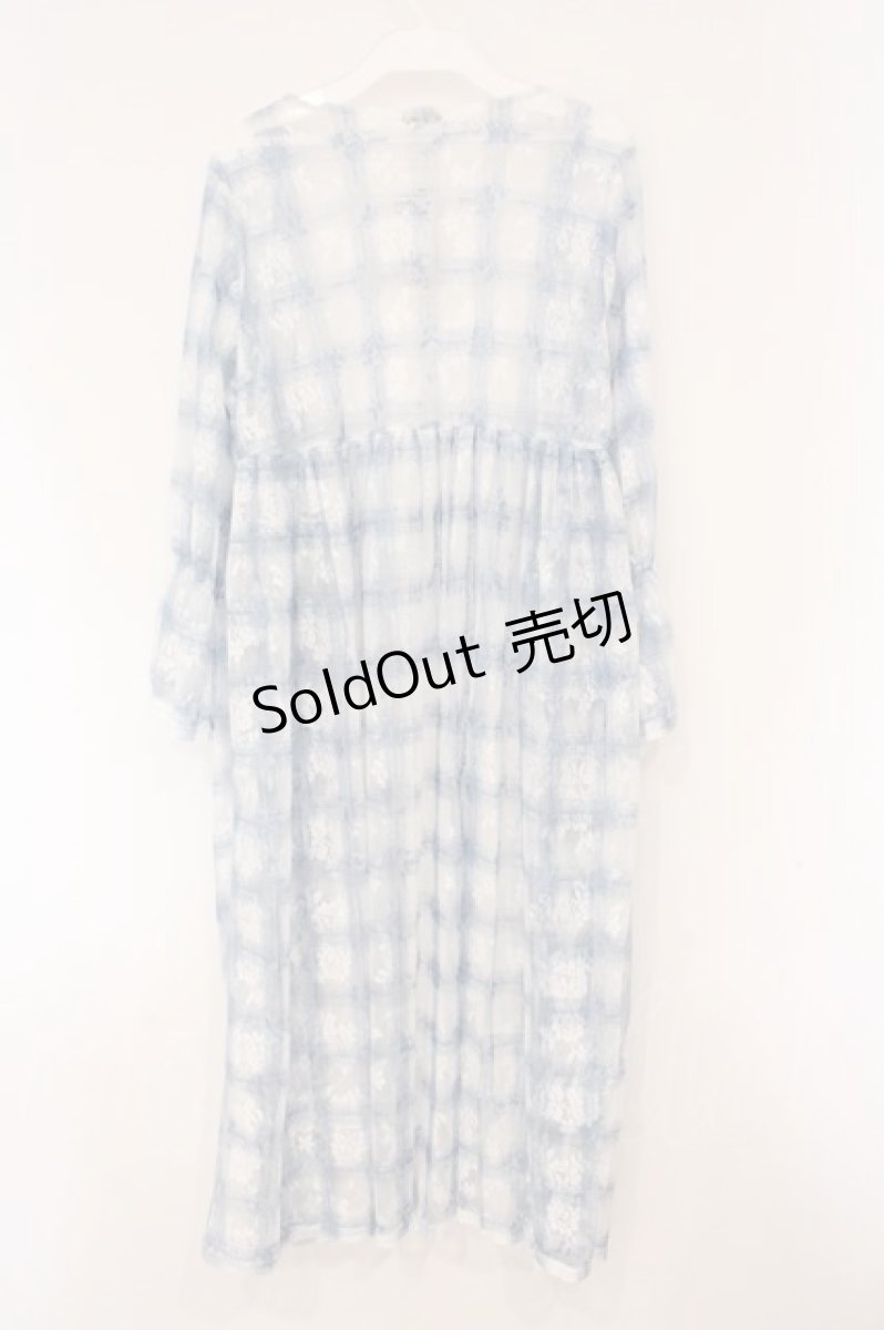 画像3: axes femme / チェック柄レースロングカーディガン  サックス×シロ O-26-04-13-050-AX-TO-IG-OS (3)