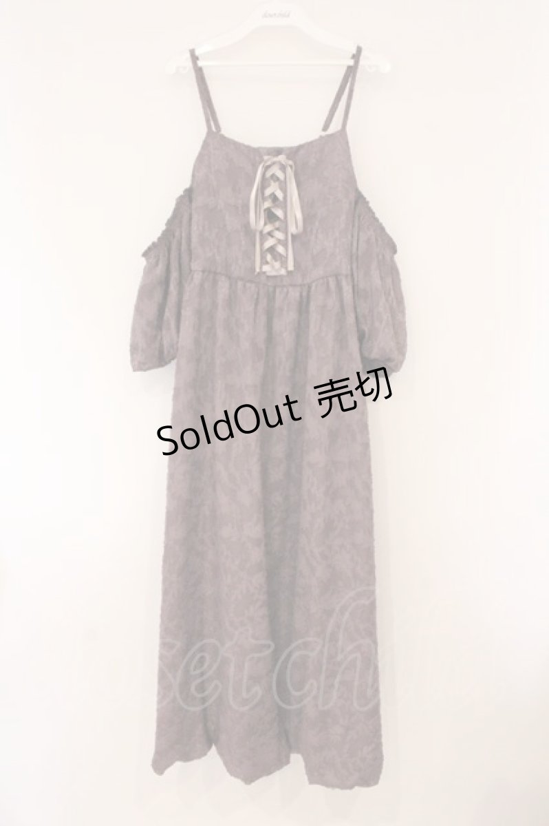 画像1: axes femme / シアージャカードバルーンワンピース F パープル O-26-04-13-053-AX-OP-IG-OS (1)