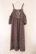 画像1: axes femme / シアージャカードバルーンワンピース F パープル O-26-04-13-053-AX-OP-IG-OS (1)