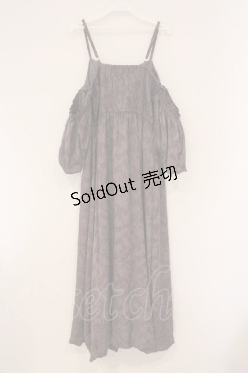 画像3: axes femme / シアージャカードバルーンワンピース F パープル O-26-04-13-053-AX-OP-IG-OS (3)