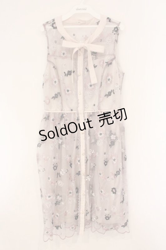 画像1: axes femme / 総レースボウタイワンピース  ピンク O-26-04-13-054-AX-OP-IG-OS (1)