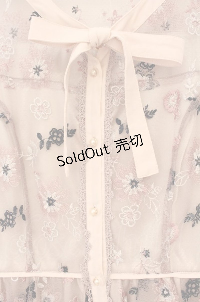 画像2: axes femme / 総レースボウタイワンピース  ピンク O-26-04-13-054-AX-OP-IG-OS (2)